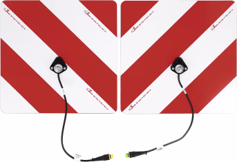 Produktbild: Warntafelsatz Folie Typ 1 links/rechts 423 x 423 mm rot, weiß, beidseitig, LED-Positions-/Schlussleuchte