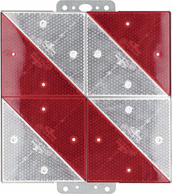 Produktbild: Warntafel rechts 285 x 285 mm rot, weiß, reflektierend, Kunststoff, Stahl, verzinkt