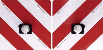 Produktbild: Warntafelsatz Folie Typ 1 links/rechts 423 x 423 mm rot, weiß, beidseitig, Positions-/Schlussleuchte, 7-polig