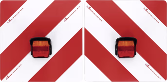 Produktbild: Warntafelsatz Folie Typ 1 links/rechts 423 x 423 mm rot, weiß, beidseitig, LED-Positions-/Schlussleuchte
