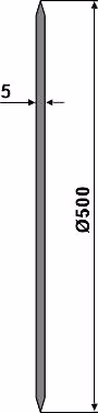 Technische Zeichnung: NIAUX 200 Sechscheibe 500 x 5 mm, LK 100 mm, gewölbt, gezahnt, für Huard, Kuhn