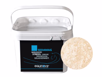 Produktbild: Equinova Sedamag Powder mit Wirkstoffen für nervöse Pferde