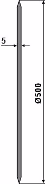 Technische Zeichnung: NIAUX 200 Sechscheibe 500 x 5 mm, LK 100 mm, gerade, gezahnt, für Huard, Kuhn
