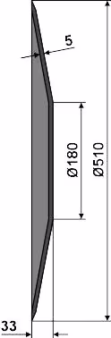 Technische Zeichnung: NIAUX 200 Eggenscheibe 510 x 5 mm, LK 98 mm, gewölbt, gezahnt, für Grégoire Besson, Rabe