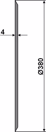 Technische Zeichnung: NIAUX 200 Säscheibe 380 x 4 mm, LK 85 mm, gerade, glatt, mit Lager und Nieten, für Sämaschine Kuhn