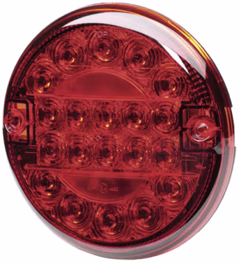 Produktbild: Hella® LED-Nebelschlussleuchte rund, rot, Ø außen 140 mm, 10 – 30 V DC, E4 4052