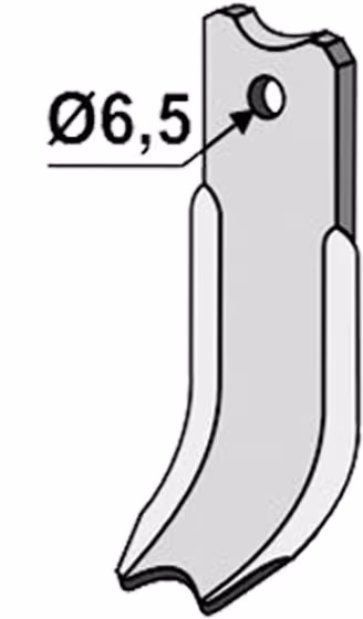 Technische Zeichnung: Industriehof® Fräsmesser links/rechts 116 x 40 x 4 mm, Bohrung 6,5 mm, für Agria