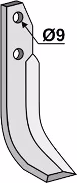 Technische Zeichnung: Industriehof® Fräsmesser links/rechts 180 x 30 x 6 mm, Bohrung 9 mm, für Nibbi Bruno