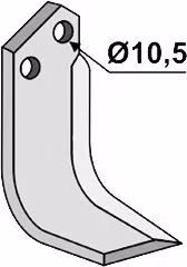 Technische Zeichnung: Industriehof® Fräsmesser links/rechts 170 x 50 x 6 mm, Bohrung 10,5 mm, für Nibbi Bruno