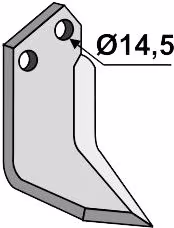 Technische Zeichnung: Industriehof® Fräsmesser links/rechts 180 x 80 x 7 mm, Bohrung 14,5 mm, für Celli
