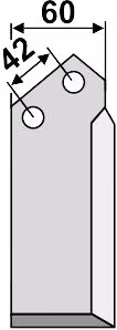 Technische Zeichnung: Industriehof® Fräsmesser links/rechts 145 x 60 x 6 mm, Bohrung 12,5 mm, für Comeb, M.E.A.A.T.