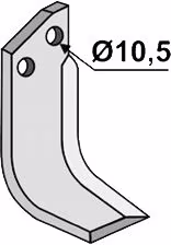 Technische Zeichnung: Industriehof® Fräsmesser links/rechts 140 x 50 x 6 mm, Bohrung 10,5 mm, für Pegoraro