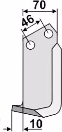 Technische Zeichnung: Industriehof® Fräsmesser links/rechts 175 x 70 x 7 mm, Bohrung 14,5 mm, für Muratori, Sovema