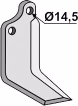 Technische Zeichnung: Industriehof® Fräsmesser links/rechts 175 x 80 x 7 mm, Bohrung 14,5 mm, für Maschio, Sicma