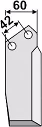 Technische Zeichnung: Industriehof® Fräsmesser links/rechts 167 x 60 x 6 mm, Bohrung 12,5 mm, für Pasquali