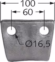 Technische Zeichnung: Industriehof® Kreiseleggenzinken 100 x 270 x 12 mm für Kreiselegge Feraboli, Frost