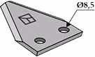 Technische Zeichnung: Industriehof® Fräsmesserklinge 81 x 76 x 3 mm gerade, für Futtermischwagen Gilioli, Himel, Italmix