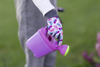 Produktbild: Kinderhandschuhe mit buntem Schmetterling-Motiv in Rosa, Lila und Blau