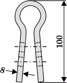 Technische Zeichnung: Industriehof® Halter 100 x 38 x 8 mm, Bohrung 13,5 mm für Gyro, Nicolas Schlegelmesser