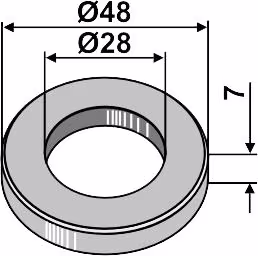 Technische Zeichnung: Industriehof® Scheibe 28 x 48 x 7 mm für Vigolo