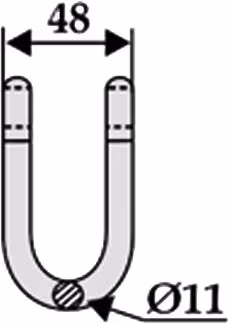 Technische Zeichnung: Industriehof® Schäkel gerade, Bohrung 12,5 mm, für Agrimaster, Cabe (Nuova Cabe), Cosma, Ferri, Orsi