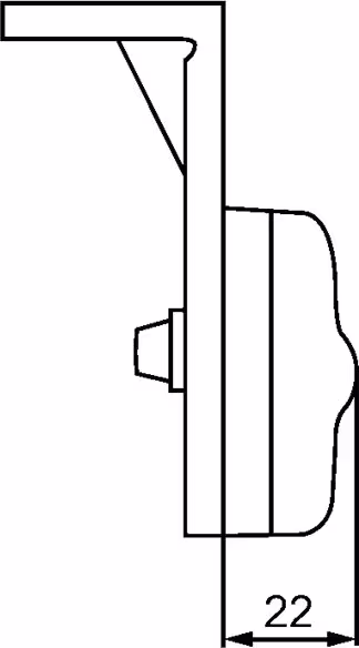 Technische Zeichnung: Hella® LED-Positionsleuchte quadratisch, seitlich links/rechts, orange, 111,3 x 72,5 x 67 mm