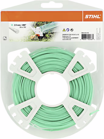 Produktbild: STIHL Mähfaden rund + leise 2,0 mm/60 m, grün, 0000 930 2418