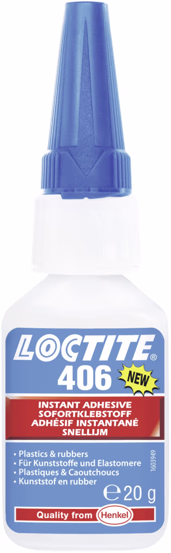 Produktbild: Loctite® Sekundenkleber 406 für das Kleben und Verbinden von Kunststoff und Gummi