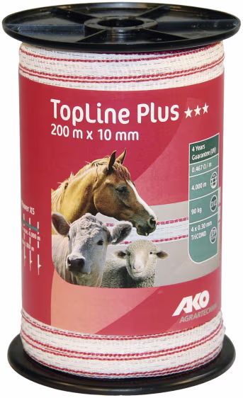 Produktbild: Ako Breitband TopLine plus 10 mm/200 m weiß, rot, 4491504