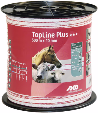 Produktbild: Ako Breitband TopLine plus 10 mm/500 m weiß, rot, 4491505