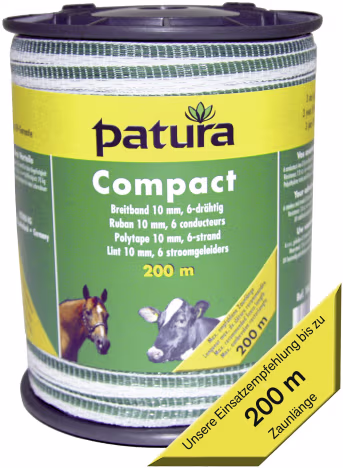 Produktbild: Patura Breitband Compact weiß, grün 10 mm/200 m