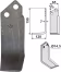 Technische Zeichnung: Industriehof® Fräsmesser links/rechts 190 x 65 x 7 mm, Bohrung 14,5 mm, für Krone