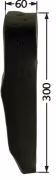 Produktbild: Industriehof® Kreiseleggenzinken 60 x 300 x 15 mm für Kreiselegge Amazone