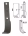 Technische Zeichnung: Industriehof® Fräsmesser links/rechts 268 x 40 x 8 mm, Bohrung 12,5 mm, für Krone