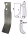 Technische Zeichnung: Industriehof® Fräsmesser links/rechts 190 x 45 x 5 mm, Bohrung 10,5 mm, für Fort