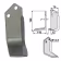 Technische Zeichnung: Industriehof® Fräsmesser links/rechts 190 x 70 x 7 mm, Bohrung 12,5 mm, für Tortella