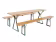 Produktbild: RUKU Bierzeltgarnitur, 220 cm, 50 cm breiter Tisch mit Beinfreiheit Kiefer 1 Tisch + 2 Bänke ohne Lehne 3-teilig