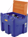 Produktbild: Mobile Cemo AdBlue-Tankanlage in Blau mit orangem Deckel und integrierter Pumpe