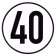 Detailbild: Geschwindigkeitsaufkleber 40 km/h 200 mm