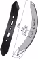 Technische Zeichnung: Industriehof® Spitzschar links/rechts, 510 x 75 mm universal