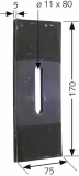 Technische Zeichnung: Industriehof® Abstreifer 170 x 75 x 5 mm, Bohrung 80 x 11 mm, Duraface-Beschichtung für Rabe Packerwalz