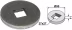 Technische Zeichnung: Industriehof® Vorschweißring gerade, für Vierkantwelle 26 x 26 mm