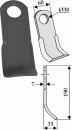 Technische Zeichnung: Industriehof® Y-Messer 190 x 60 x 7 mm, Bohrung 30 mm, für Mulcher Agromet, Saxonia