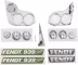 Set: Rolly Toys® Montagesatz Leuchten und Schriftzüge für Trettraktor Farmtrac Fendt 939 Vario