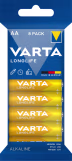 Produktbild: VARTA Batterie Alkaline Longlife AA, Mignon, LR6 1,5 V/1.300 mAh, 8 St. Folie