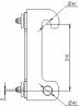 Technische Zeichnung: Düvelsdorf Anschraubplatte D-Lock, D-Lock S, Giant 562 mm
