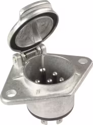 Produktbild: Herth + Buss Steckdose 7-polig, 24 V, Flachsteckanschluss 6,3 mm, Aluminium, ISO 1185 N-Typ