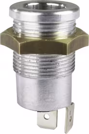 Produktbild: Herth + Buss Steckdose 1-polig, 6 – 24 V 16 A, 2 x Flachsteckanschluss 6,3 mm, Aluminium, mit Masseanschluss