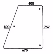 Technische Zeichnung: Türscheibe, klar, oben, für Zetor 5211/45, 6211/45, 7211/45, 7711/45, Kabine UR 1