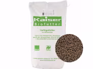 Produktbild: Kaiser Biofutter Geflügelfutter für Biobetriebe, pelletiert, im Sack mit Detailansicht